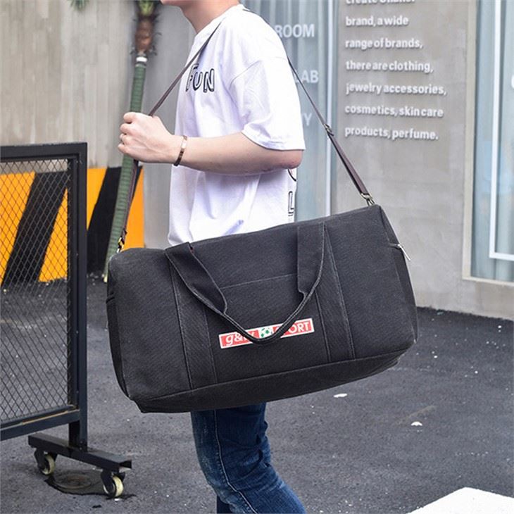 CANVAS DUFFLE BAG FOR MEN-BLACK
